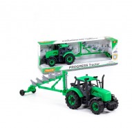 Traktor Progress s pluhom zelen